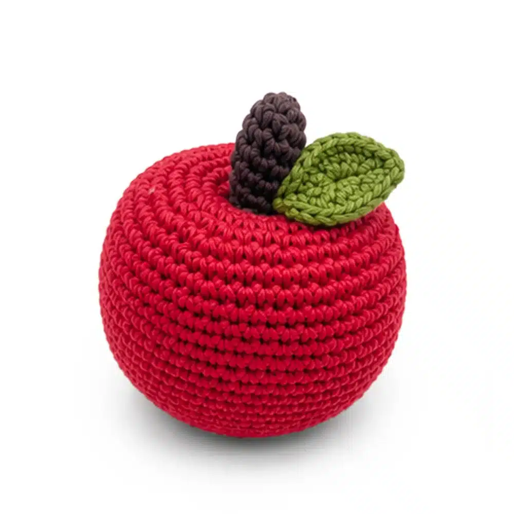 Hochet Pomme Rouge Bio 10x9x9cm – Image 3